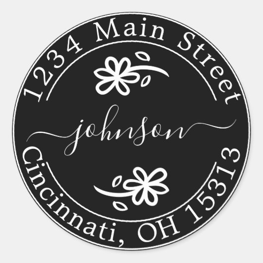 Maak Uw Eigen Ronde Retouradres Klassiek Rond Ronde Sticker (Voorkant)