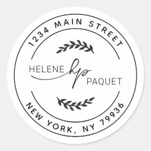 Maak Uw Eigen Ronde Retouradres Klassieke Ronde Sticker