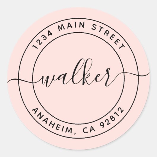 Maak Uw Eigen Ronde Retouradres Klassieke Ronde Sticker (Voorkant)