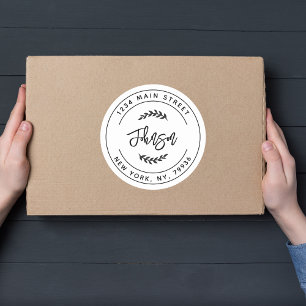 Maak Uw Eigen Ronde Retouradres Klassieke Ronde Sticker