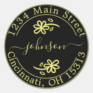 Maak Uw Eigen Ronde Retouradres Klassieke Ronde Sticker