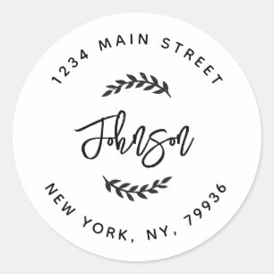 Maak Uw Eigen Ronde Retouradres Klassieke Ronde Sticker
