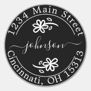 Maak Uw Eigen Ronde Retouradres Klassieke Ronde Sticker