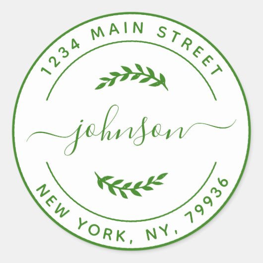 Maak Uw Eigen Ronde Retouradres  Lentegroen Ronde Sticker (Voorkant)
