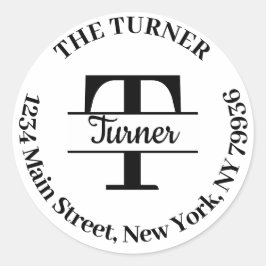 Maak Uw Eigen Ronde Retouradres Monogram Ronde Sticker