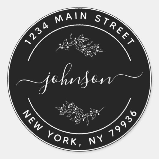 Maak Uw Eigen Ronde Retouradres Ronde Sticker (Voorkant)