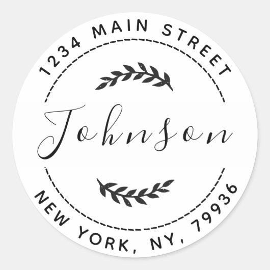 Maak Uw Eigen Ronde Retouradres Ronde Sticker (Voorkant)