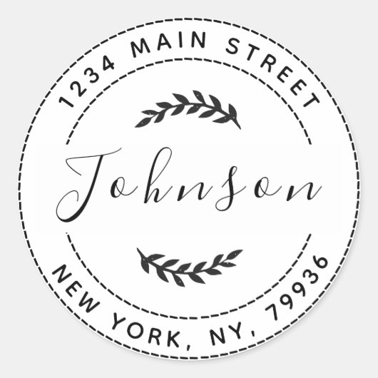 Maak Uw Eigen Ronde Retouradres Ronde Sticker (Voorkant)