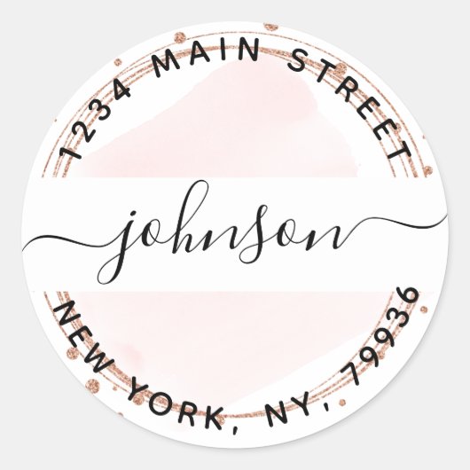 Maak Uw Eigen Ronde Retouradres Ronde Sticker (Voorkant)