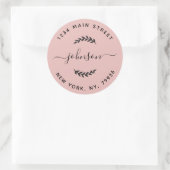 Maak Uw Eigen Ronde Retouradres Rose Goud Ronde Sticker (Tas)