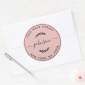 Maak Uw Eigen Ronde Retouradres Rose Goud Sticker (Envelop)