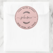 Maak Uw Eigen Ronde Retouradres Rose Goud Sticker (Tas)