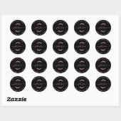 Maak Uw Eigen Ronde Retouradres Roze Zwart Ronde Sticker (Vel)