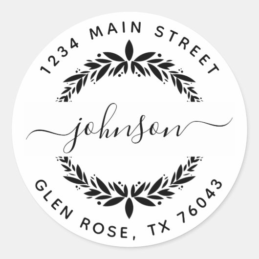 Maak Uw Eigen Ronde Retouradres Sticker (Voorkant)