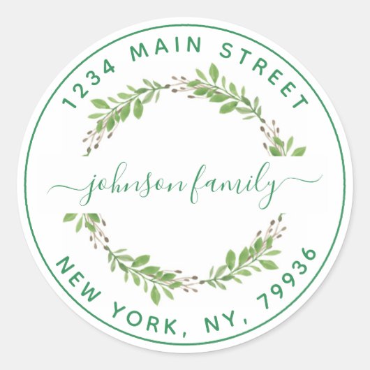 Maak Uw Eigen Ronde Retouradres Sticker (Voorkant)