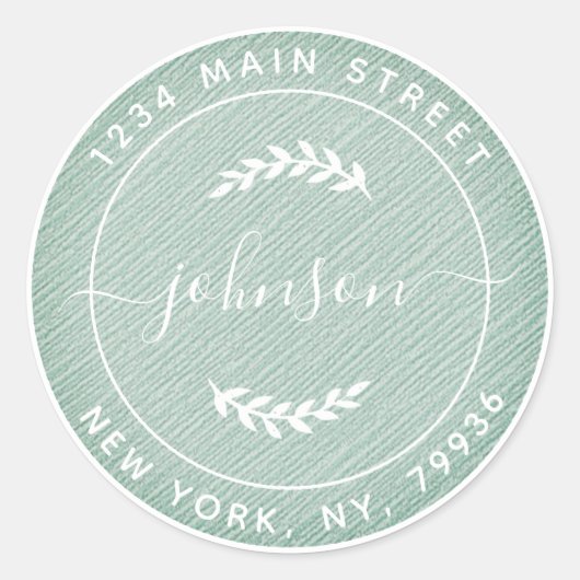 Maak Uw Eigen Ronde Retouradres Wit Zwart Sticker (Voorkant)