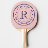 Maak uw eigen Roos kwarts roze Logo monogram Tafeltennisbatje (Achterkant)