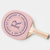 Maak uw eigen Roos kwarts roze Logo monogram Tafeltennisbatje (Zijkant)