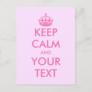 Maak uw eigen roze Houd rustig tekst briefkaarten