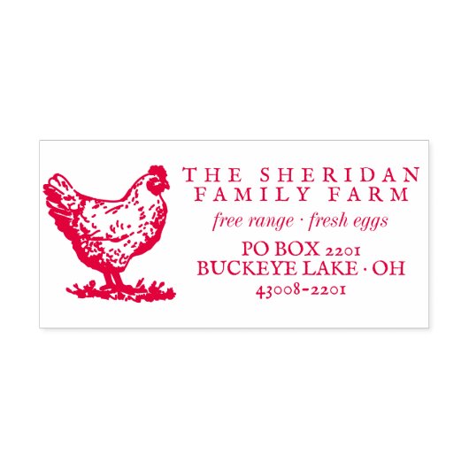 Maak Uw Eigen Rustieke Kippenfarm Retouradres Zelfinktende Stempel (Design)