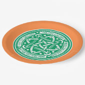 Maak uw eigen Shamrock Green Keltic Knot Irish Papieren Bordje (Gekanteld)