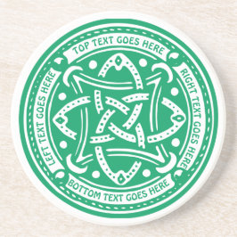 Maak uw eigen Shamrock Green Keltic Knot Irish Zandsteen Onderzetter