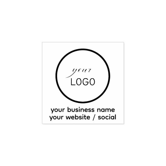 Maak uw eigen Small Business Custom Logo Info Rubberstempel (Afrduk)