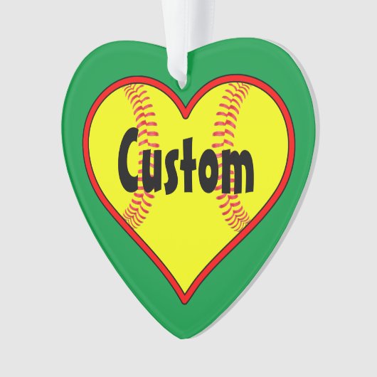 Maak uw eigen softball-kerstversiering met het har ornament (voorkant)