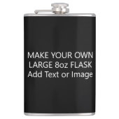 Maak uw eigen tekst of foto grote 8oz heupfles (Voorkant)