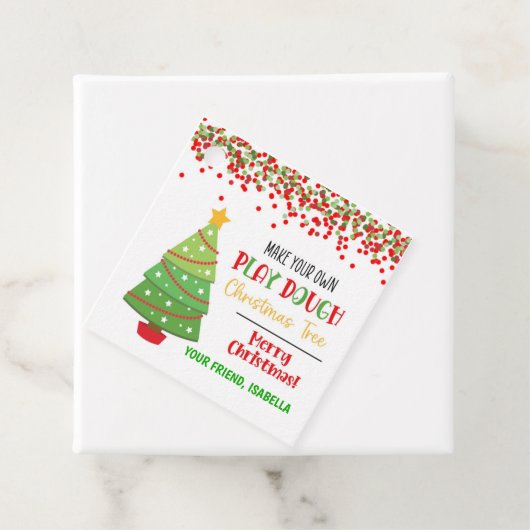 Maak uw eigen toneelspel Kinder met de kerstboom Bedankjes Labels (In situ)