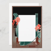 Maak uw eigen uitnodigingen - Art Deco (Voorkant / Achterkant)