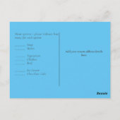 Maak Uw Eigen Uitnodigingskaart Huwelijk Aqua Blau Briefkaart (Achterkant)