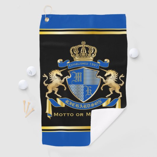 Maak uw eigen Unicorn Coat van Wapenblauw Embleem Golfhanddoek (Insitu)