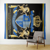 Maak uw eigen Unicorn Coat van Wapenblauw Embleem Wandkleed (In Situ (horizontaal))