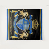 Maak uw eigen Unicorn Coat van Wapenblauw Embleem Wandkleed (Voorkant (horizontaal))