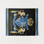 Maak uw eigen Unicorn Coat van Wapenblauw Embleem Wandkleed (Voorkant (horizontaal))