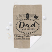 Maak uw eigen vaderdag nummer 1 Pap Monogram Golfhanddoek (Insitu)