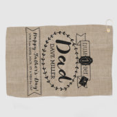 Maak uw eigen vaderdag nummer 1 Pap Monogram Golfhanddoek (Horizontaal)