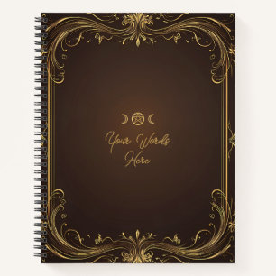Maak uw eigen Vergulde decoratieve sierlijke bruin Notitieboek