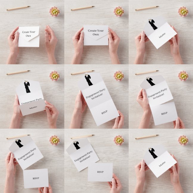 Maak uw eigen verlovingsfeest uitnodiging wit RSVP