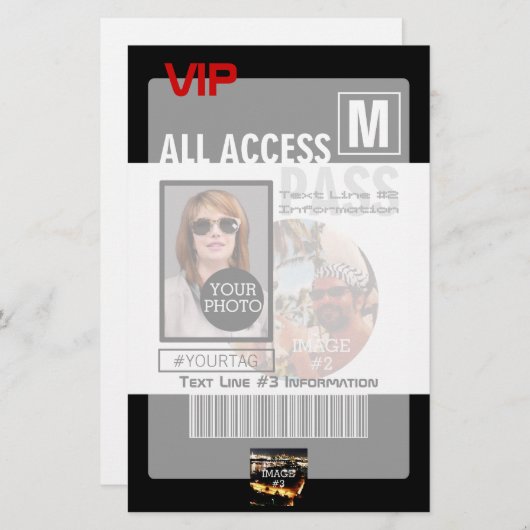 Maak uw eigen VIP pas 8 manieren aan Personeel Briefpapier (Voorkant / Achterkant)