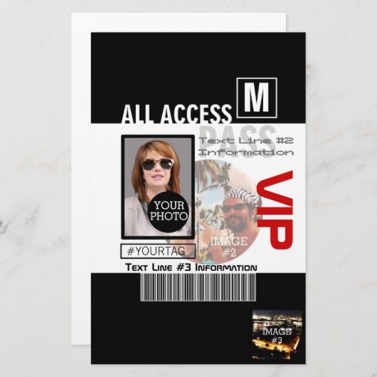 Maak uw eigen VIP pas 8 manieren aan Personeel Briefpapier (Voorkant / Achterkant)