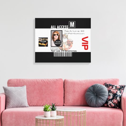 Maak uw eigen VIP pas 8 manieren aan Personeel Canvas Afdruk (Insitu (Woonkamer))