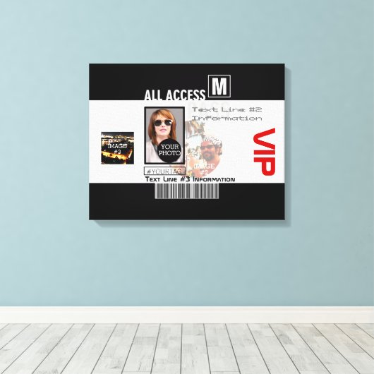 Maak uw eigen VIP pas 8 manieren aan Personeel Canvas Afdruk (Insitu (Houten vloer))