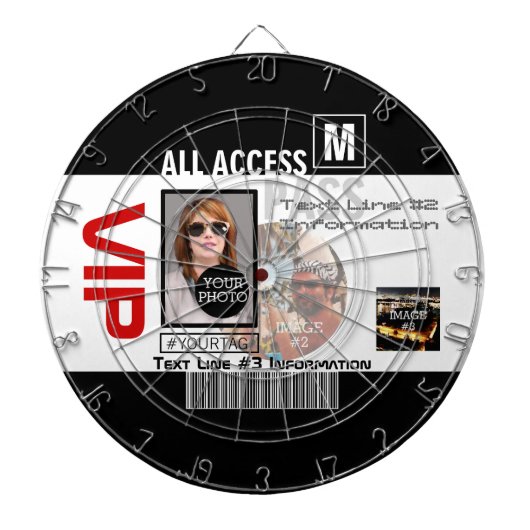 Maak uw eigen VIP pas 8 manieren aan Personeel Dartbord (Voorkant)