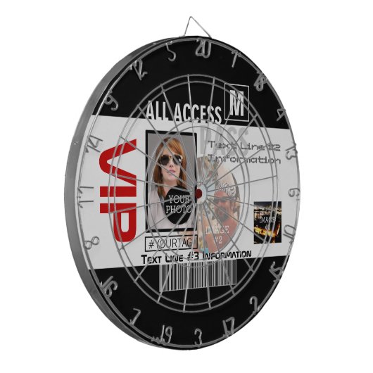 Maak uw eigen VIP pas 8 manieren aan Personeel Dartbord (Voorkant Links)