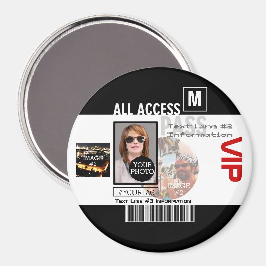 Maak uw eigen VIP pas 8 manieren aan Personeel Magneet (Voorkant / Achterkant)