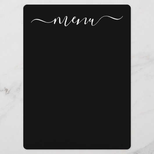 Maak uw eigen volledig op maat gemaakte zwarte menu (Voorkant)