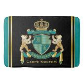 Maak uw eigen wapen Blauwgroen gouden Beer Badmat (Voorkant)