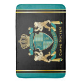 Maak uw eigen wapen Blauwgroen gouden Beer Badmat (Voorkant Verticaal)